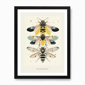 Colourful Insect Illustration Yellowjacket 4 Poster Art Print