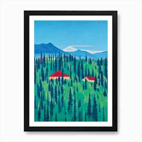 Oulanka National Park Finland Blue Oil Painting 1  Art Print