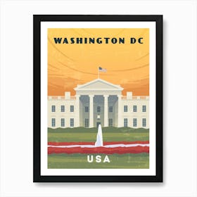 Washington DC, USA — Retro travel minimalist poster Art Print