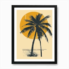 Palm Tree At Sunset 2 Art Print