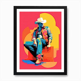 Cowboy pop art Art Print