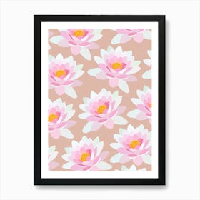 Lilies Cream Art Print