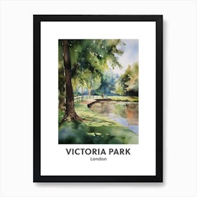 Victoria Park, London 2 Watercolour Travel Poster Art Print