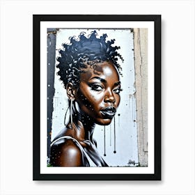 Graffiti Mural Of Beautiful Black Woman 320 Art Print