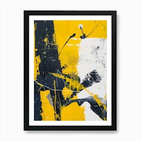 Yellow And Black Abstract Painting 1 Art Print