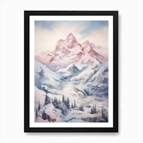 Dreamy Winter Painting Triglav National Park Slovenia 2 Art Print