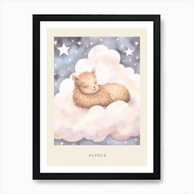 Sleeping Baby Alpaca 2 Nursery Poster Art Print