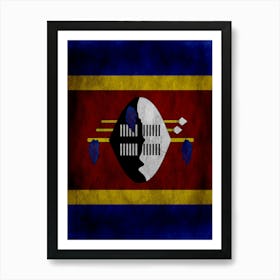 Swaziland Flag Texture Art Print