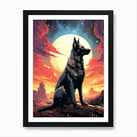 Wolf In The Desert Art Print