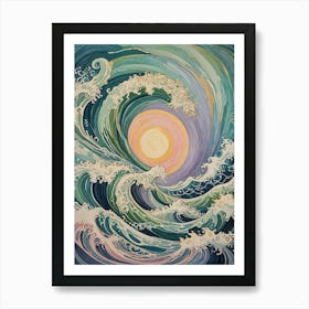 Great Wave In Pastel Poster