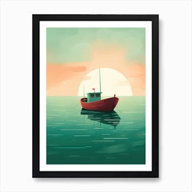 Boat In The Sea Art Print