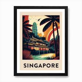 Singapore 3 Vintage Travel Poster Art Print