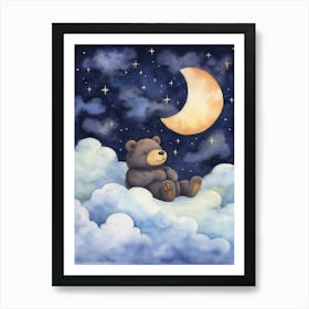 Baby Black Bear 2 Sleeping In The Clouds Art Print