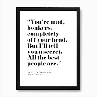 Alice In Wonderland Quote Art Print