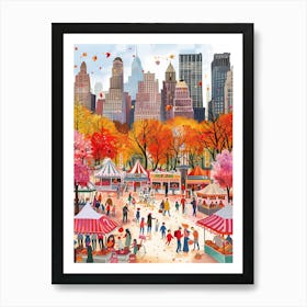 Colorful Spring in Central Park New York Art Print