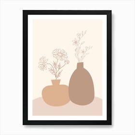 Two Vases With Flowers Art Print