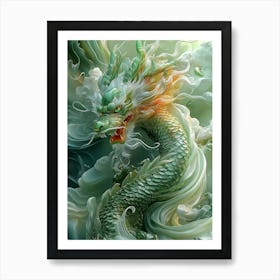 Dragon In The Water Art Print