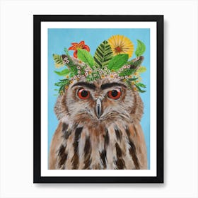 Frida Kahlo Owl Art Print