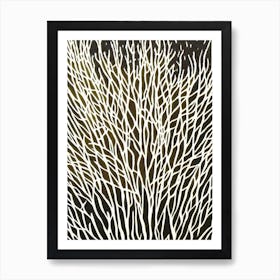 Acropora Millepora Linocut Art Print