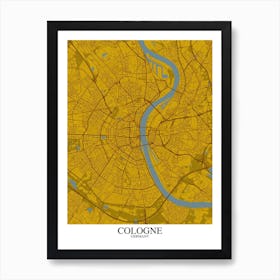 Cologne Yellow Blue Art Print