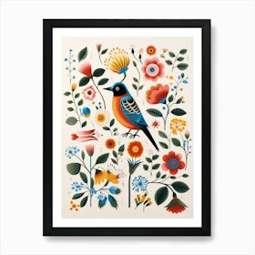 Scandinavian Bird Illustration Robin 3 Art Print
