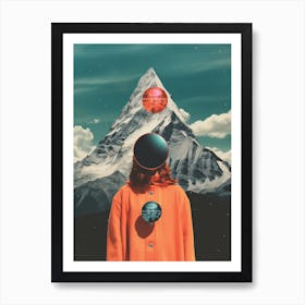 Cosmic surrealistic portrait Art Print