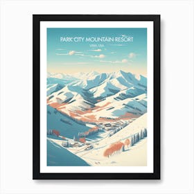 Poster Of Park City Mountain Resort   Utah, Usa, Ski Resort Illustration 3 Art Print