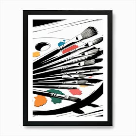 Palette Of Paint Brushes Poster