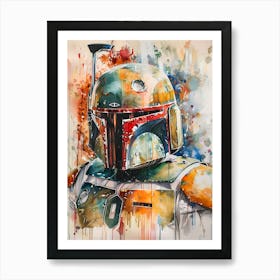 Boba Fett From Star Wars Watercolor Art Print