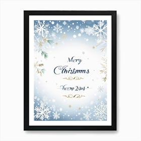 A Tasteful Composition Of Calligraphy Featuring The Text Merry Christmas 2024 Expertly Written In (3) Poster