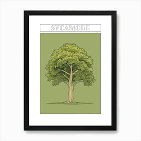 Sycamore Tree Minimalistic Drawing 1 Poster Art Print