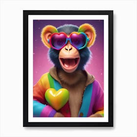 Monkey In Sunglasses 4 Art Print