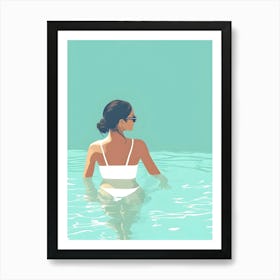 Woman In The Pool Art Print