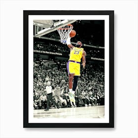 Lebron James Of The Los Angeles Lakers Dunks The Ball During The Game Against The New Orleans Pelicans Art Print