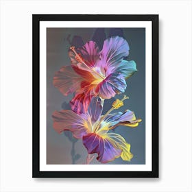 Iridescent Flower Hibiscus 3 Art Print