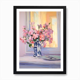 A Vase With Sweet Pea, Flower Bouquet 2 Art Print