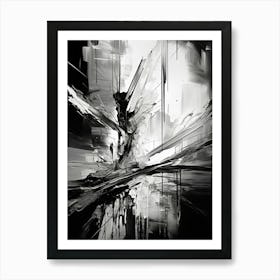 Transcendent Echoes Abstract Black And White 3 Art Print
