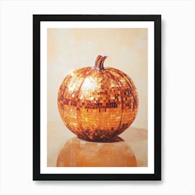 Disco Ball Pumpkin Art Print