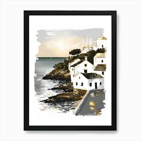 Seaside Village Art Print