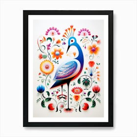 Scandinavian Bird Illustration Crane 3 Art Print