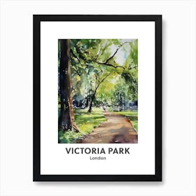 Victoria Park, London 3 Watercolour Travel Poster Art Print
