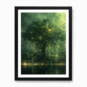 Whimsical Tree In The City Art Print