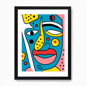 Geometric Pop Art Face 6 Art Print