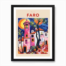 Faro Portugal Fauvist Travel Poster Art Print