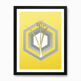 Botanical Brandlelie in Gray and Yellow Gradient n.448 Art Print