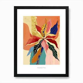 Colourful Flower Illustration Poster Poinsettia 3 Art Print