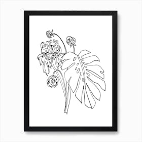 Monstera Bouquet Art Print