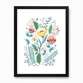 Floral Fantasy Illustration Gouache painting Art Print