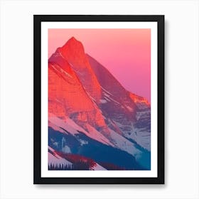 The Canadian Rockies Retro Sunset 4 Art Print