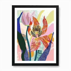 Colourful Flower Illustration Tulip 3 Art Print